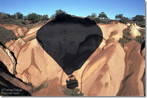 Shadow of a Hot Air Balloon Over Cappadocia