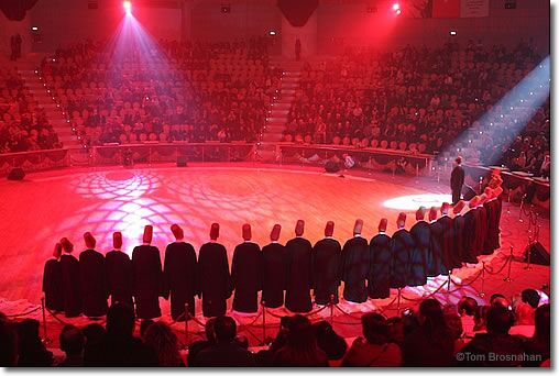 Whirling Dervishes in Black Robes, Konya, Turkey